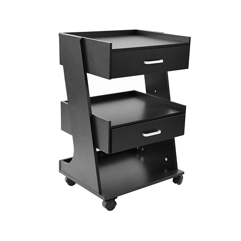 HZ2082BK / HZ2082 Salongvagnsvagn med hjul rullande vagn frisörstation med lådor