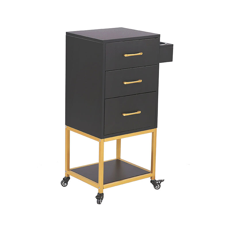 HZ2032 Svart & guld salong förvaringsvagn vagn