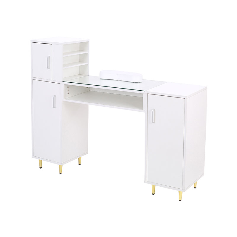 HZ2024BK / HZ2024W Manikyr bord med glasskiva nageltekniskt skrivbord