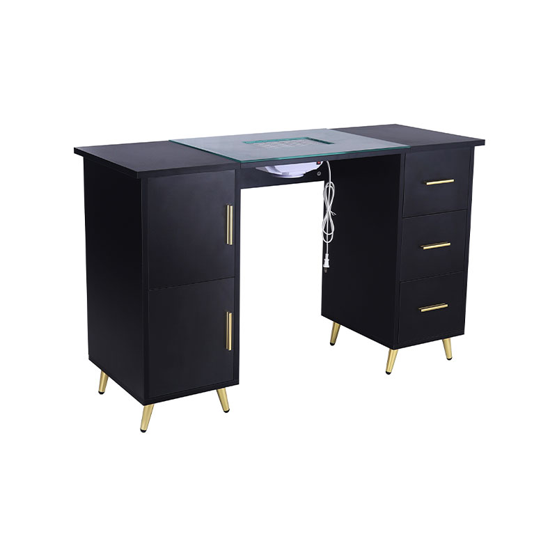 HZ2042PK / HZ2042BK Manikyrbord nagelskrivbord för nagelteknik med glasskiva och handledsstöd