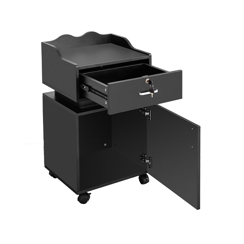 HZ2021 Svart salongstationsförvaringsskåp med hjul