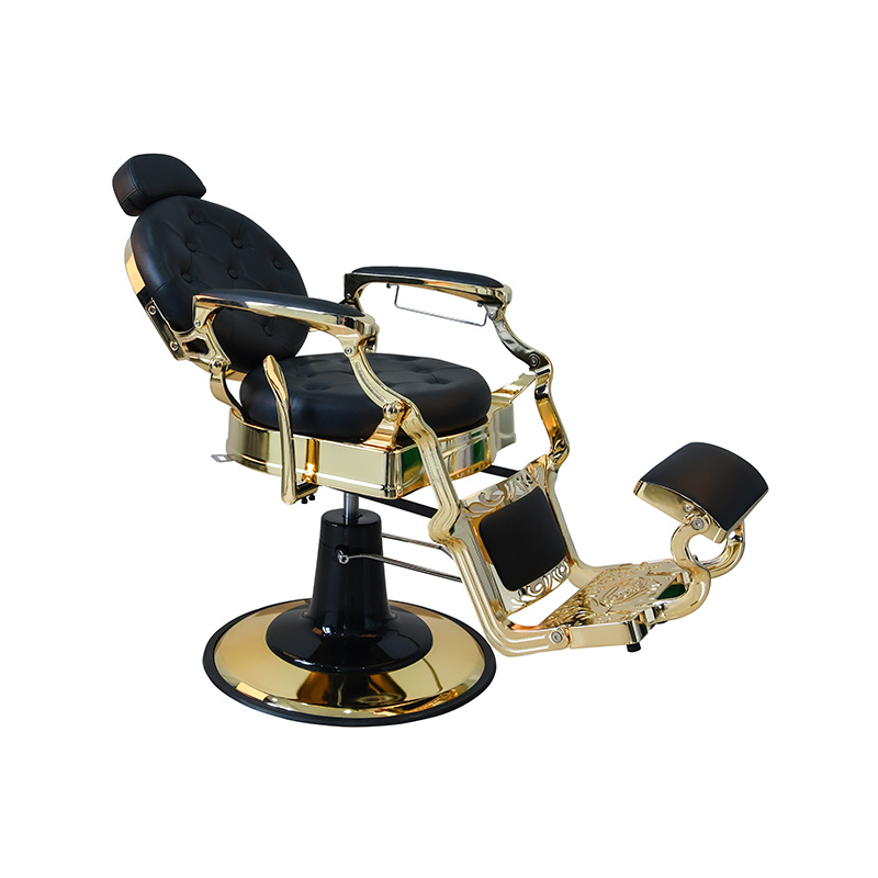 HZ8799AGD Svart guldpläterad vintage frisörstol