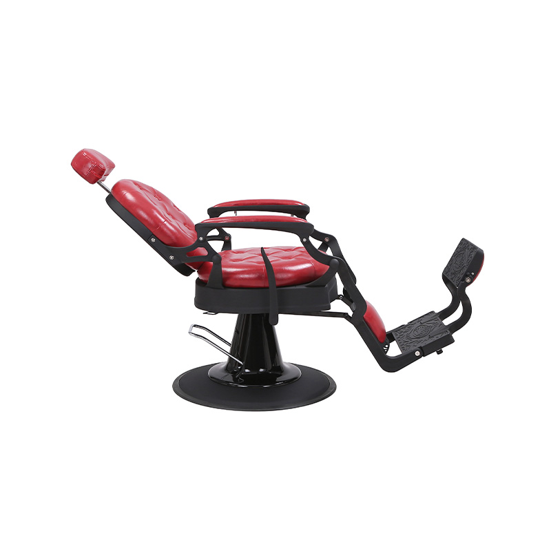 HZ8799MS Vintage vinröd tvättad linne frisörstol