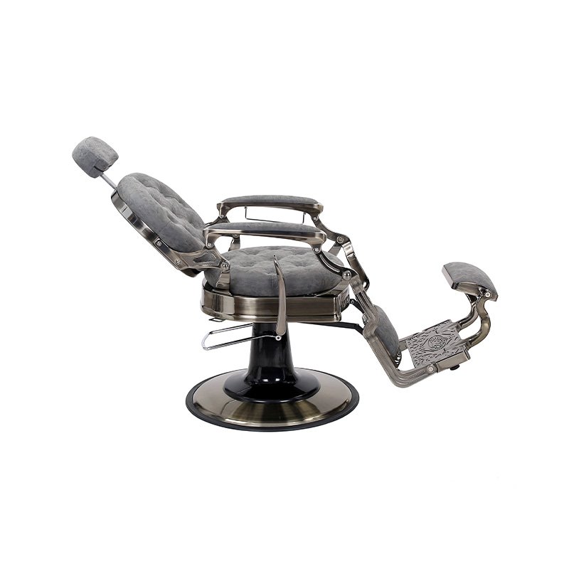 HZ8799QM Grå frisörstol med rund kudde