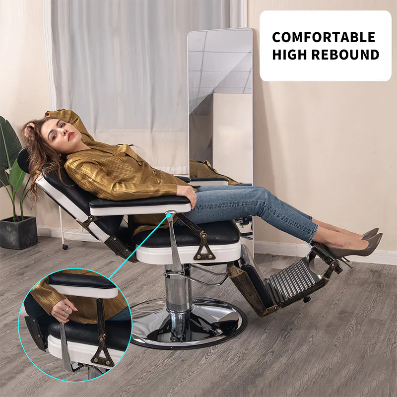 HZ8753BK / HZ8753GR / HZ8753RD Svart vintage lincoln frisörstol