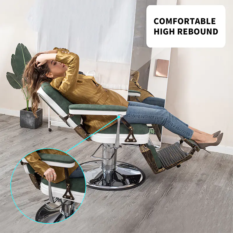 HZ8753BK / HZ8753GR / HZ8753RD Svart vintage lincoln frisörstol