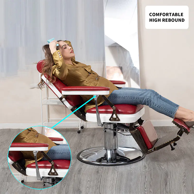 HZ8753BK / HZ8753GR / HZ8753RD Svart vintage lincoln frisörstol