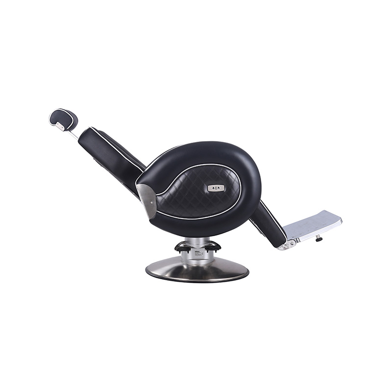 HZ8762 Svart kant med vit rullad kantlist kraftig frisörstol