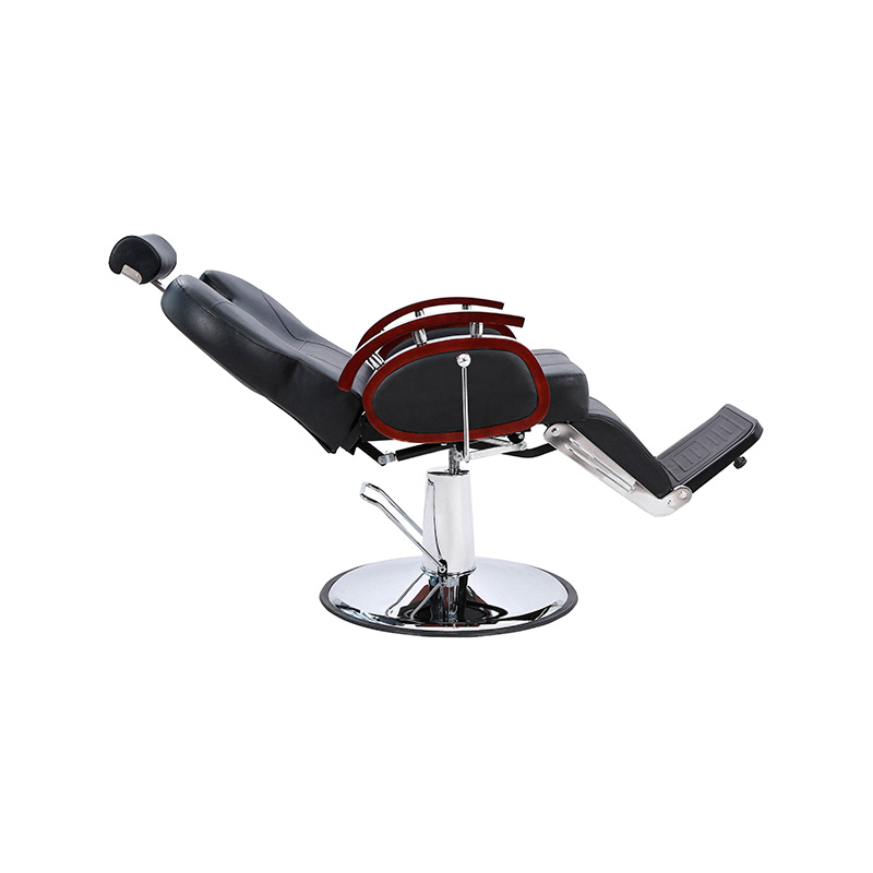 HZ8705B Svart med trähandledare hydraulisk lutande frisörstol