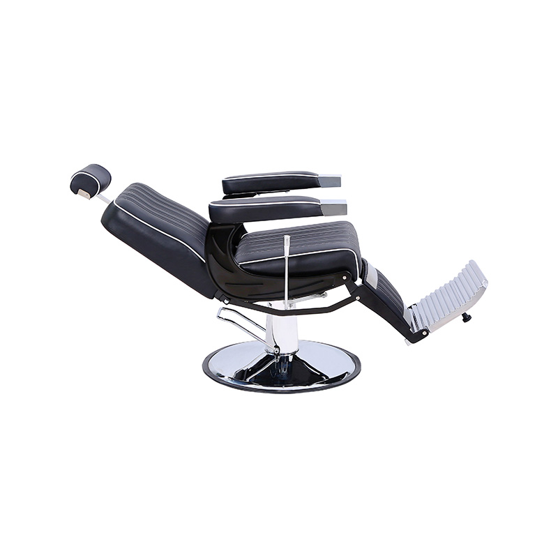 HZ8752SX Svart & vit rullad kantremsa vertikala ränder frisyrstol