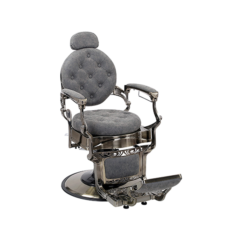 HZ8799QM Grå frisörstol med rund kudde